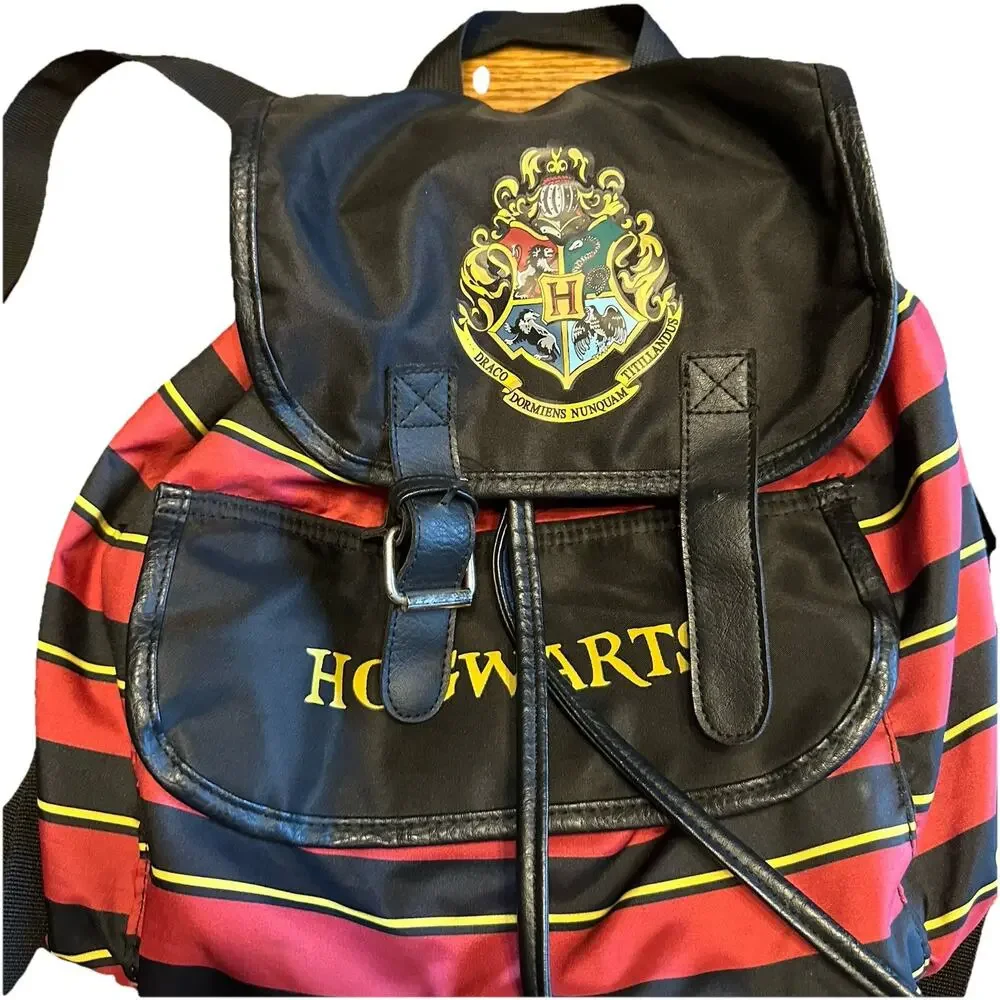 Harry‎ Potter Hogwarts Backpack Red Black Striped Park Bag Snap Flap 2019